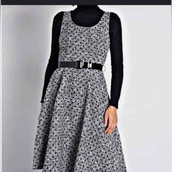 Modcloth Dress Size 4 Black And Gray Polka Dot | Color: Black/Gray | Size: 4 | Pm-57811916's Closet